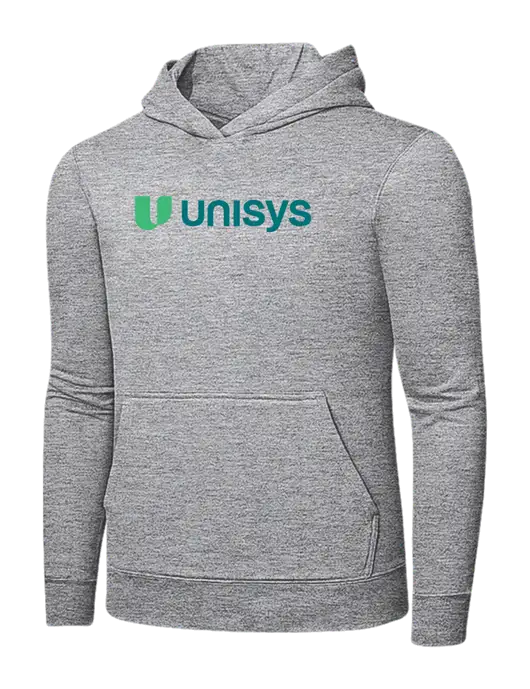Light Grey Heather 7.8 oz Ring Spun Hooded Sweatshirt w/Unisys Logo