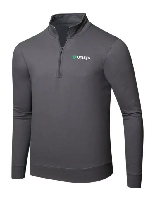Charcoal 8.5 oz Ring Spun 1/4 Zip Pullover Sweatshirt w/Unisys Logo