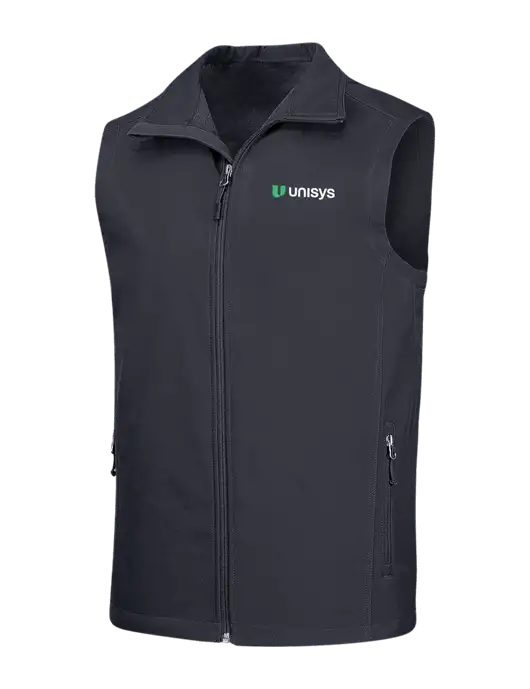 Dark Grey Core Soft Shell Vest w/Unisys Logo
