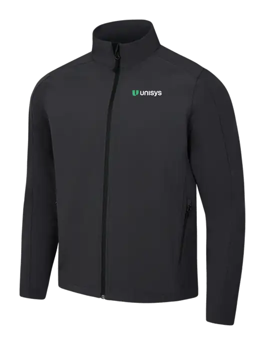 Black Charcoal Heather Core Soft Shell Jacket w/Unisys Logo