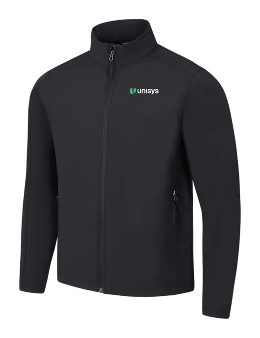 Black Core Soft Shell Jacket w/Unisys Logo