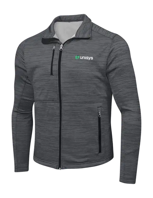 Dark Grey Digi Stripe Fleece Jacket w/Unisys Logo