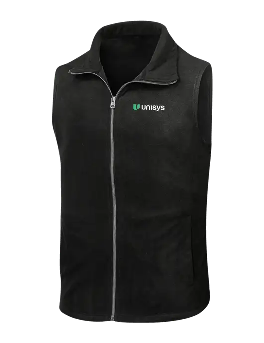 Black Microfleece Vest w/Unisys Logo