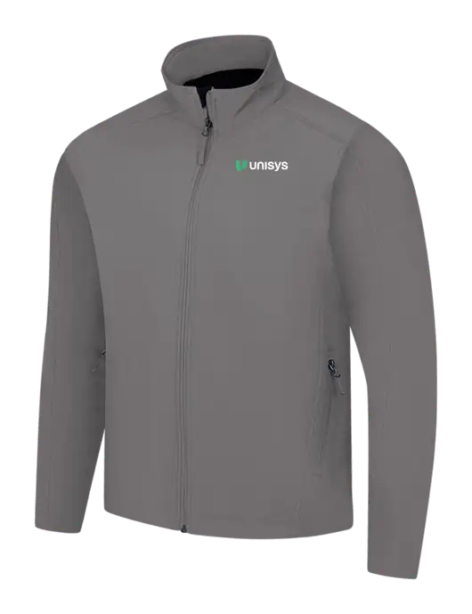 Medium Grey Core Soft Shell Jacket w/Unisys Logo