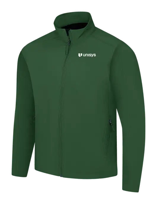 Dark Green Core Soft Shell Jacket w/Unisys Logo