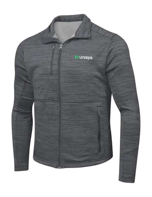 Medium Grey Digi Stripe Fleece Jacket w/Unisys Logo
