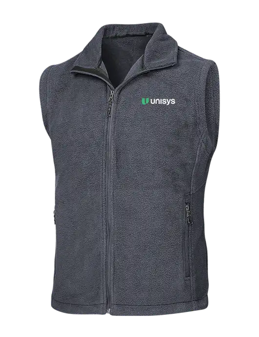 Dark Grey Fleece Vest w/Unisys Logo