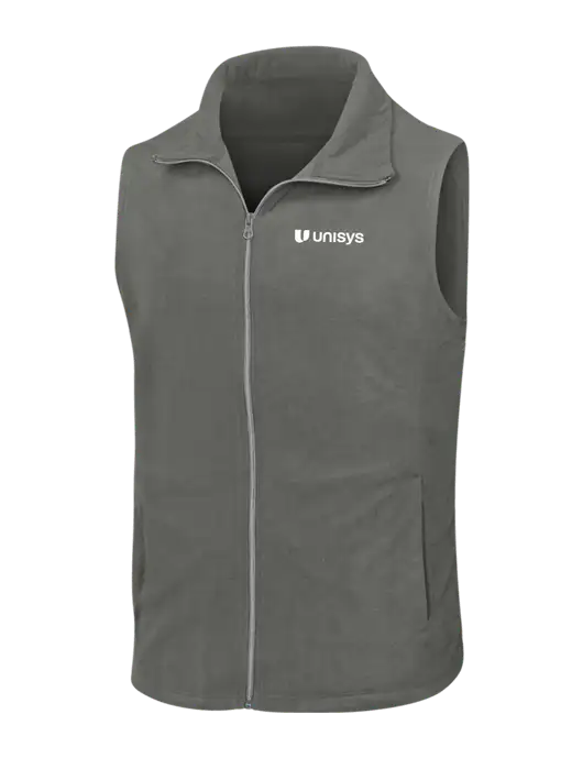 Medium Grey Microfleece Vest w/Unisys Logo