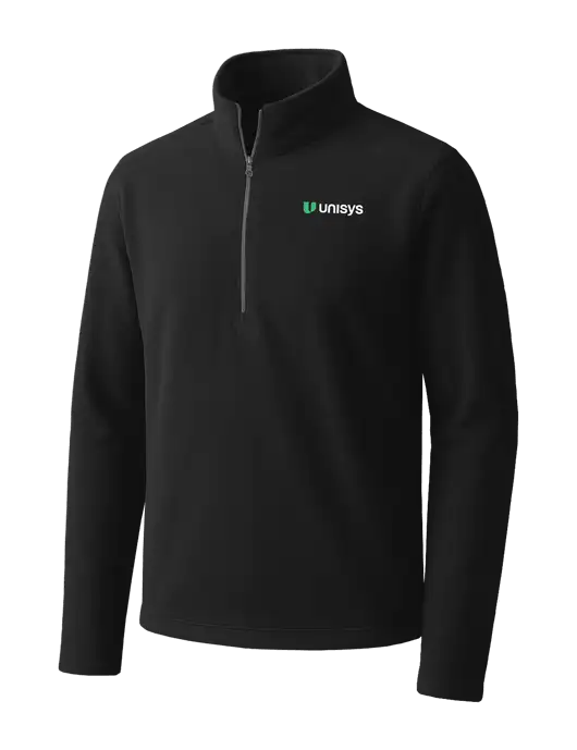 Black Microfleece 1/2 Zip Pullover w/Unisys Logo