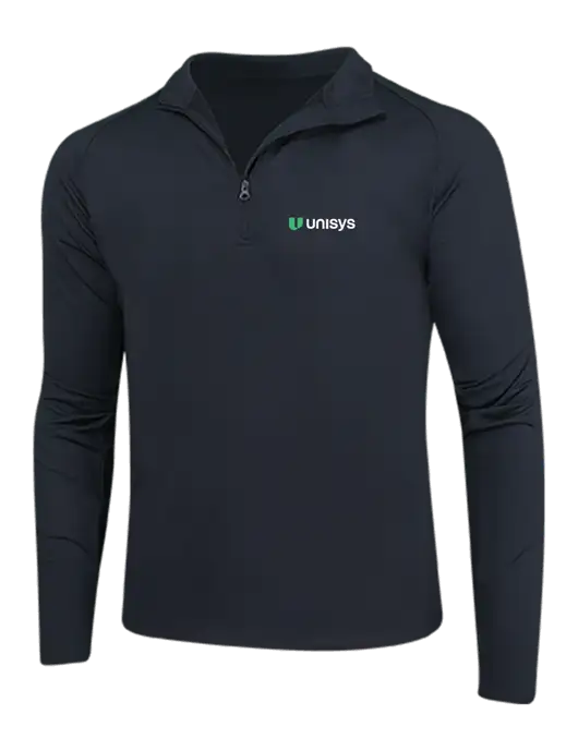 Black Sport Wick Stretch 1/4 Zip Pullover w/Unisys Logo