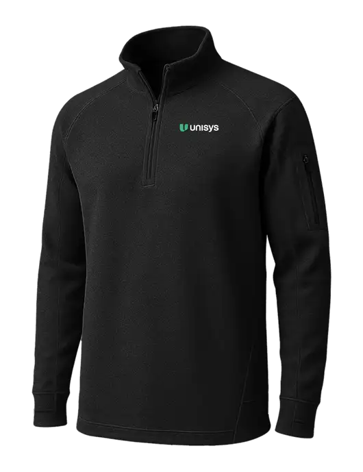 Black Tech Fleece 1/4 Zip Pullover w/Unisys Logo