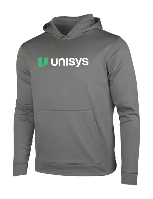 Dark Smoke Grey Sport-Wick Fleece Hooded Pullover w/Unisys Logo