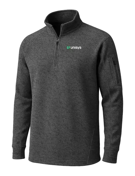 Graphite Heather Tech Fleece 1/4 Zip Pullover w/Unisys Logo