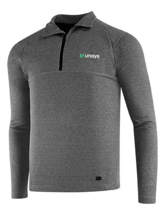 OGIO Dark Grey Heather Transition 1/4 Zip Pullover w/Unisys Logo