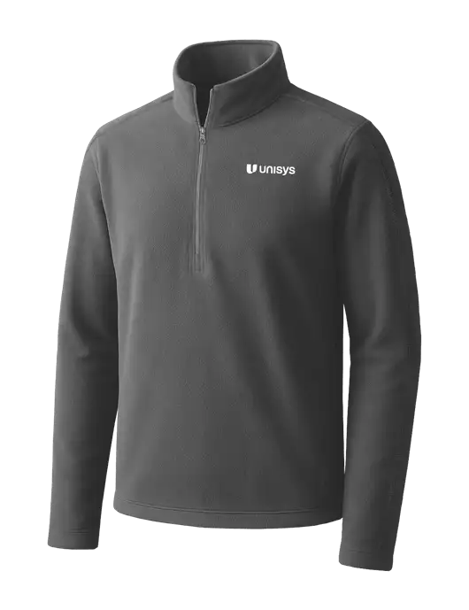 Medium Grey Microfleece 1/2 Zip Pullover w/Unisys Logo