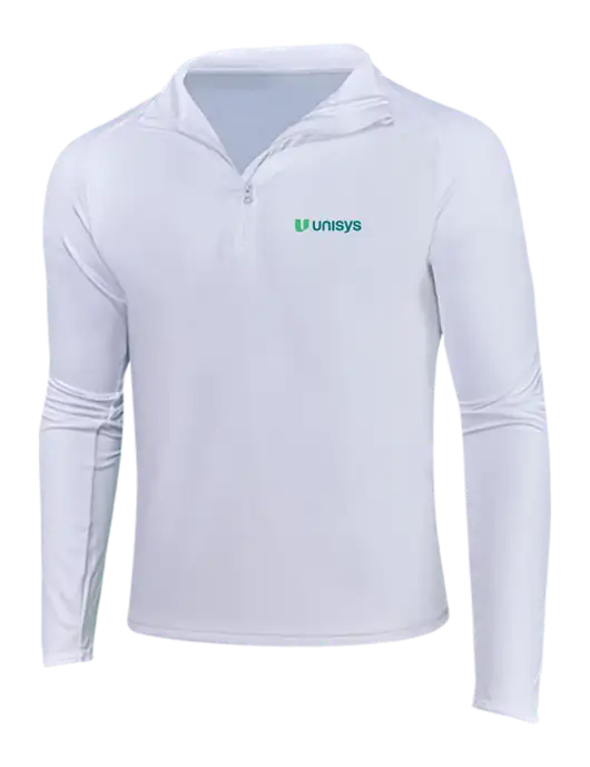 White Sport Wick Stretch 1/4 Zip Pullover w/Unisys Logo