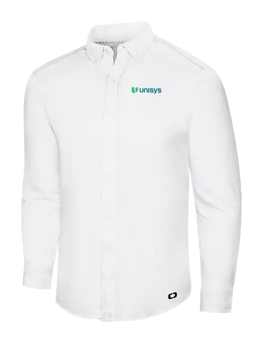 OGIO Bright White Modern Code Stretch Button-Up Shirt w/Unisys Logo