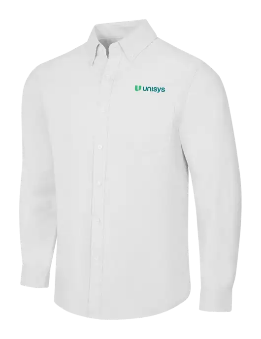 White SuperPro Oxford Shirt w/Unisys Logo