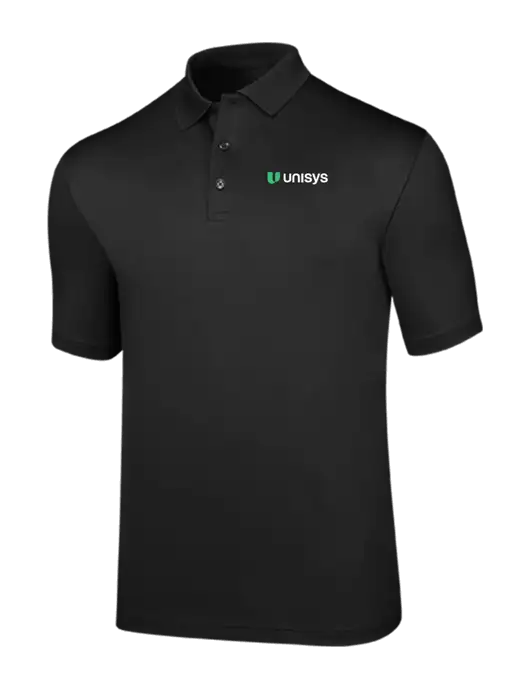 Callaway Opti-Dri Black Chev Polo w/Unisys Logo