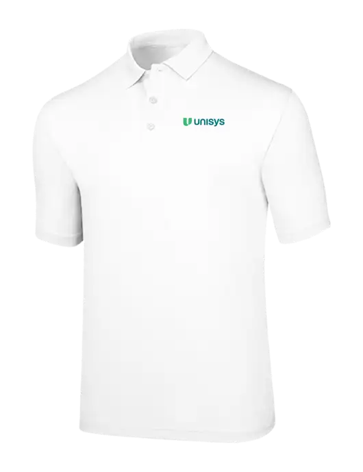Callaway Opti-Dri White Chev Polo w/Unisys Logo