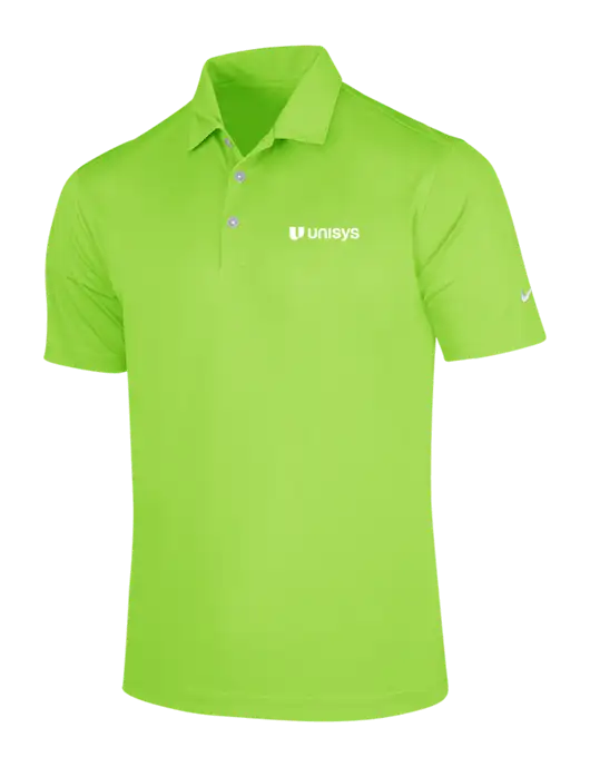 NIKE Light Kelly Green Dri-Fit Vertical Mesh Polo w/Unisys Logo