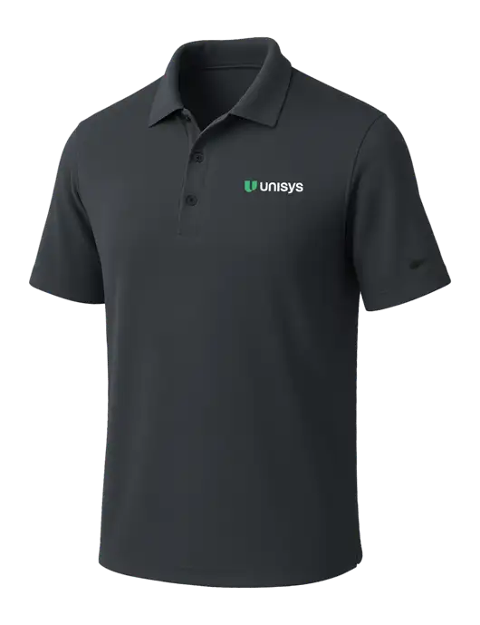 NIKE Dark Grey Dri-Fit Micro Pique Polo w/Unisys Logo