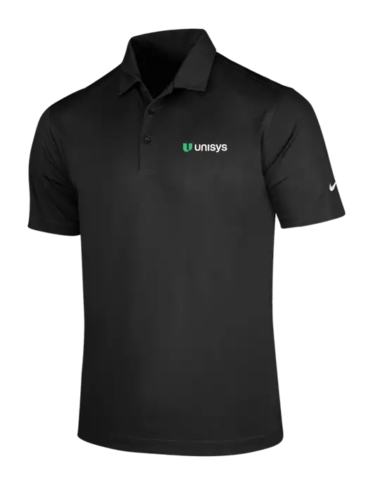 NIKE Black Dri-Fit Vertical Mesh Polo w/Unisys Logo