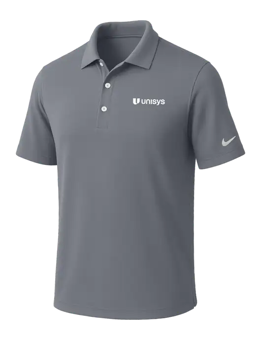 NIKE Medium Grey Dri-Fit Micro Pique Polo w/Unisys Logo