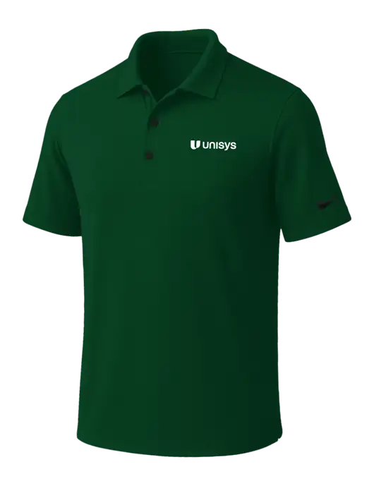 NIKE Dark Green Dri-Fit Micro Pique Polo w/Unisys Logo