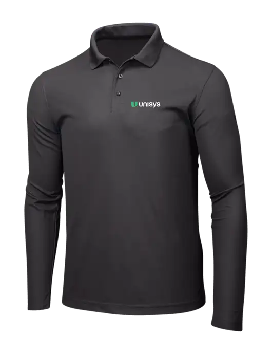OGIO Charcoal Grey Caliber 2.0 Long Sleeve Polo w/Unisys Logo