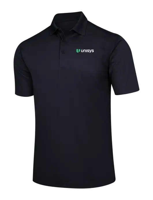 Black Micropique Sport-Wick Polo w/Unisys Logo