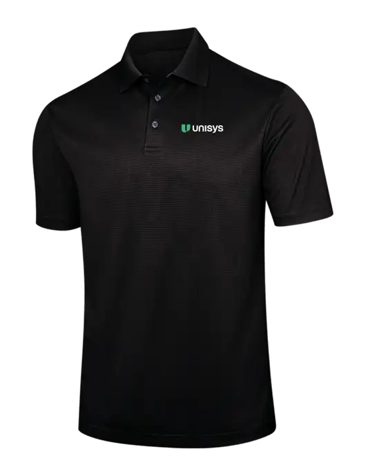 Black Performance Fine Jacquard Polo w/Unisys Logo
