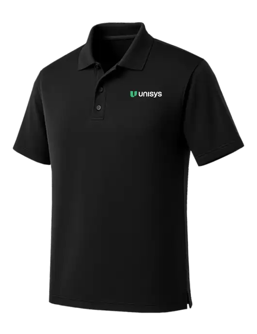 Black Dry Zone UV Micro Mesh Polo w/Unisys Logo