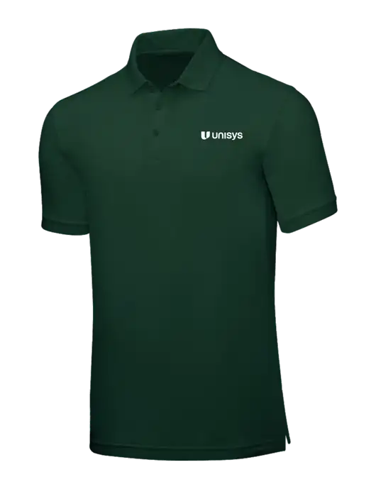 Dark Green Core Classic Pique w/Unisys Logo