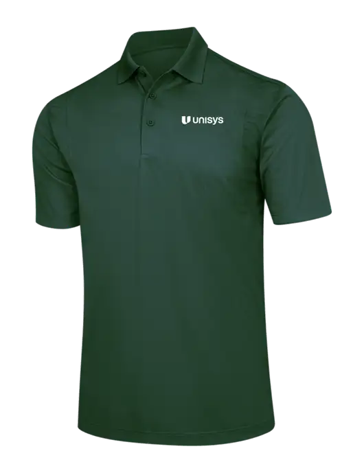 Dark Green Micropique Sport-Wick Polo w/Unisys Logo