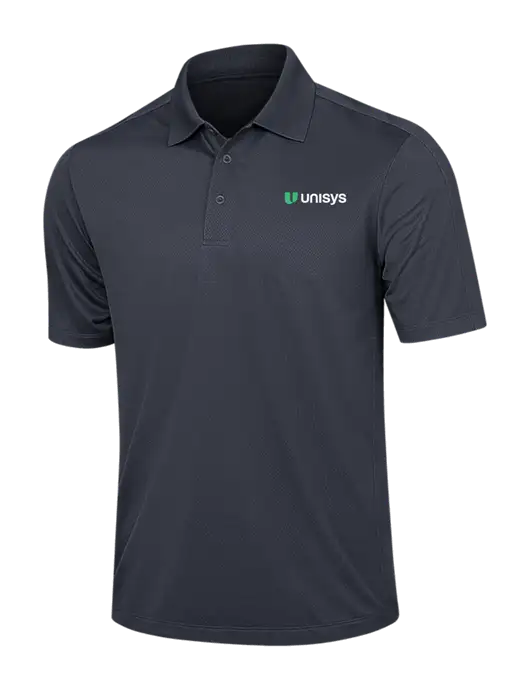 Dark Grey Diamond Textured Jacquard Polo w/Unisys Logo
