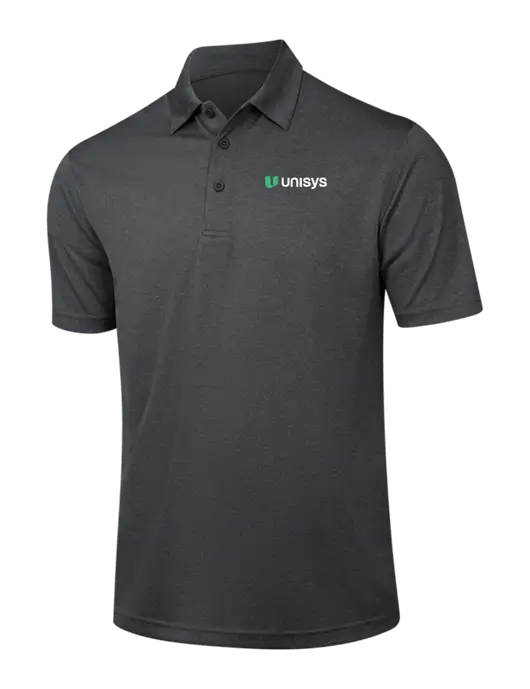 Dark Grey Heather Contender Polo w/Unisys Logo