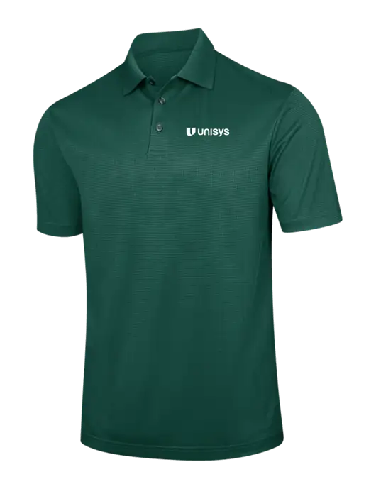 Dark Green Performance Fine Jacquard Polo w/Unisys Logo