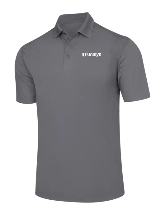 Medium Grey Micropique Sport-Wick Polo w/Unisys Logo