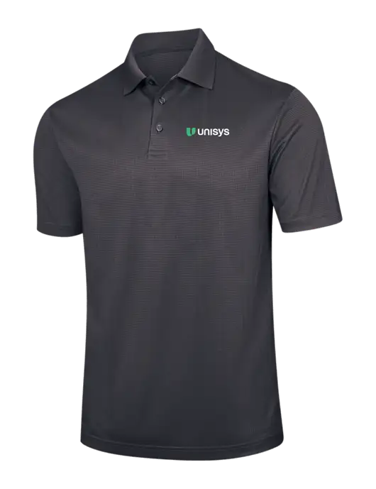 Dark Grey Performance Fine Jacquard Polo w/Unisys Logo
