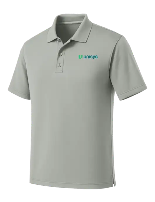 Light Grey Dry Zone UV Micro Mesh Polo w/Unisys Logo
