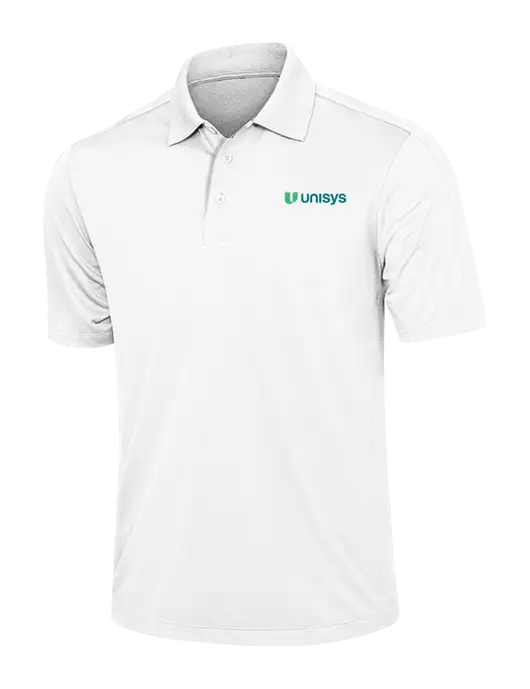 White Diamond Textured Jacquard Polo w/Unisys Logo