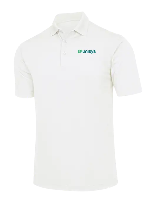 White Micropique Sport-Wick Polo w/Unisys Logo