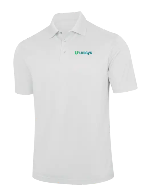 White Performance Fine Jacquard Polo w/Unisys Logo