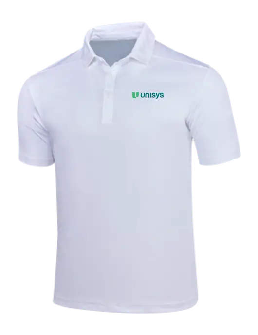 White Posi-UV Pro Polo w/Unisys Logo