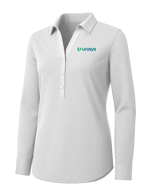 Womens White City Stretch Shirt w/Unisys Logo