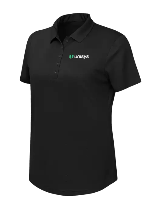 Callaway Womens Birdseye Black Polo w/Unisys Logo