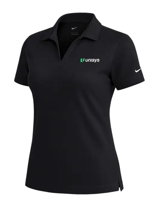 NIKE Black Womens Dri-Fit Micro Pique Polo w/Unisys Logo