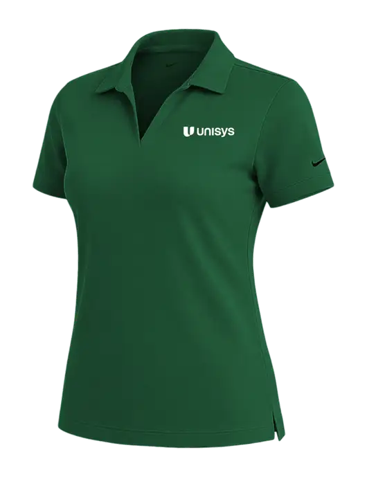 NIKE Dark Green Womens Dri-Fit Micro Pique Polo w/Unisys Logo
