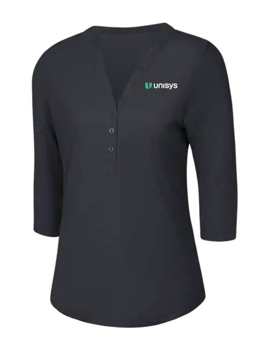OGIO Charcoal Grey Jewel Henley w/Unisys Logo